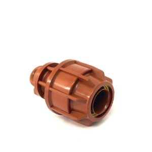 מחבר קצה לצינור 20 מ"מ פלסאון – חום, אטימה חזקה למערכות השקיה