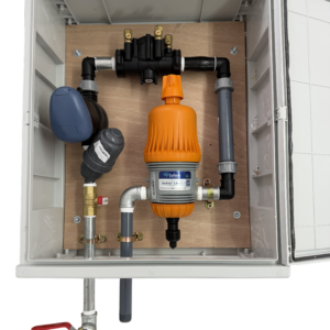 ארון השקיה חד־קווי DC כולל מחשב השקיה גלקון 7101BT + מערכת דישון